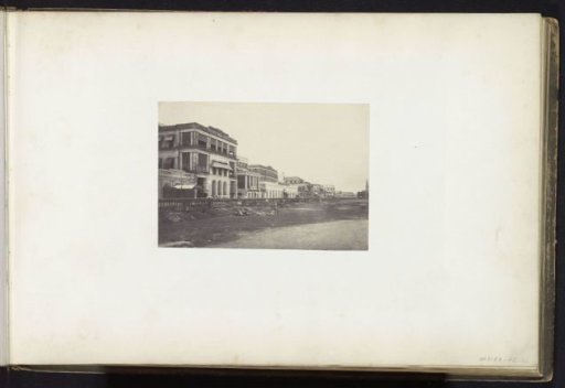 Broken street with buildings of the Mountains Hotel, jeweler James Browne and photography studio McConway Hart, location unknown