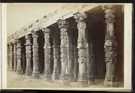 Colonnade at the Qutb complex in Delhi, India