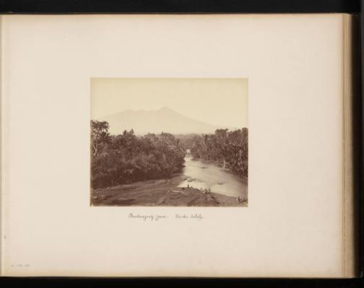 Landscape with river and 'Salak' volcano near Buitenzorg