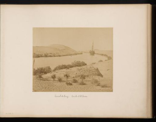 Ship on the Suez Canal in the bend of El Guirs