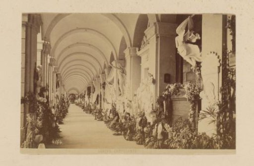 Gallery with Tombs in the Camposanto in Genoa