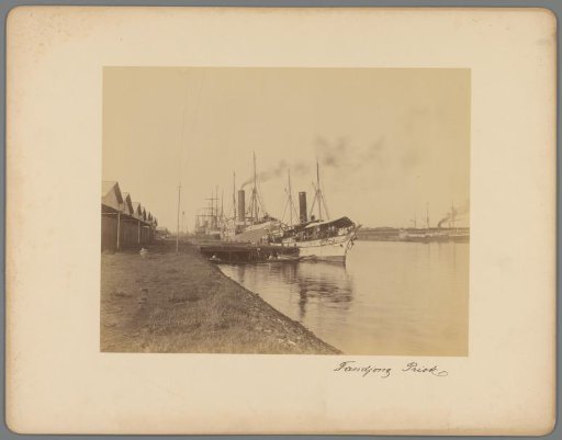 Steamships in the harbor of Tanjung Priok