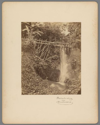 Water pipe crossing a ravine near Buitenzorg