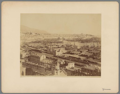 View of the harbor of Genoa, seen from Villa di Negro Rosazza dello Scoglietto