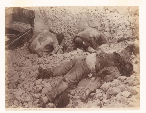 Three victims of the earthquake in Casamicciola on 28 July 1883