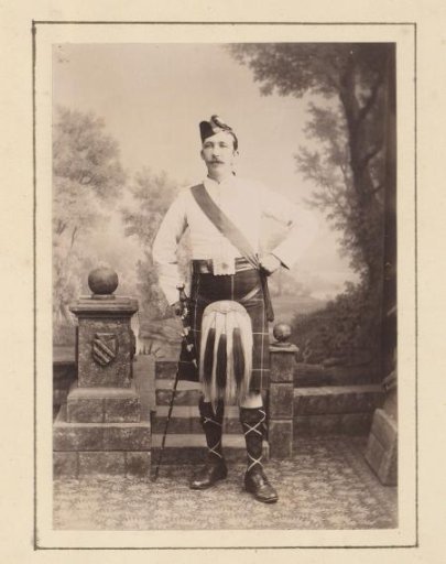Portrait of an Unknown Man in Scottish Dress, Including Kilt and Sporran