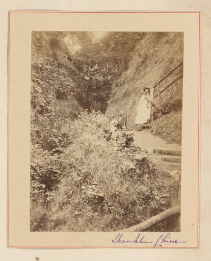 Six Men and a Woman on a Path at Shanklin Chine