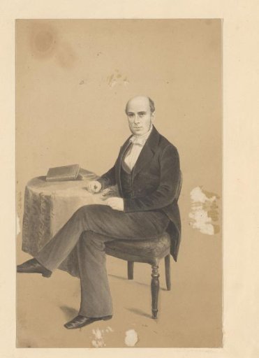 Portrait of Eduard Isaac Asser seated at a table