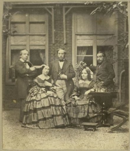 Group Portrait of Euphrosine Asser-Oppenheim with Her Brothers and Her Sister Elisa Beer-Oppenheim in a Garden