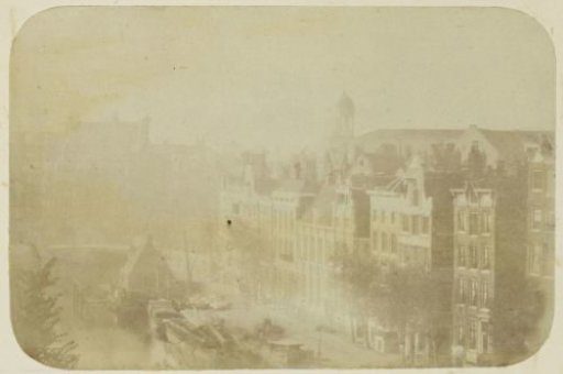 View of the Catharine Church and the Koningsplein in Amsterdam, seen from the photographer's roof