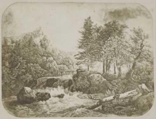 Etching of a landscape