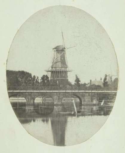 View of the corn mill 'De Hond' on the bastion Muiden near Amsterdam