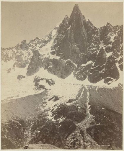 View of the Aiguille du Midi in the Mont Blanc Massif