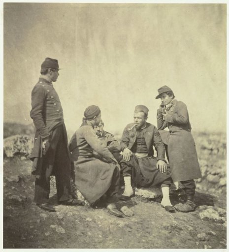Zouaves and other soldiers during the Crimean War