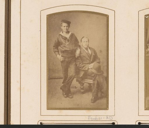 Portrait of a sailor and a seated man