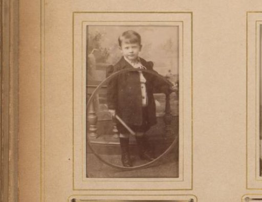 Portrait of a boy with a hoop