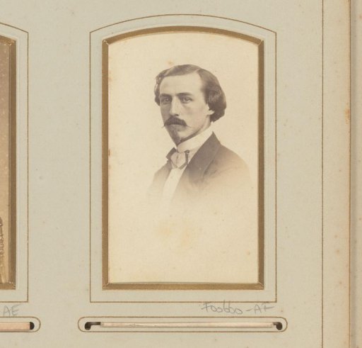 Portrait of a man with moustache and sideburns