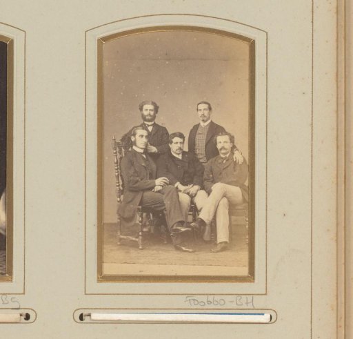 Group portrait of five men