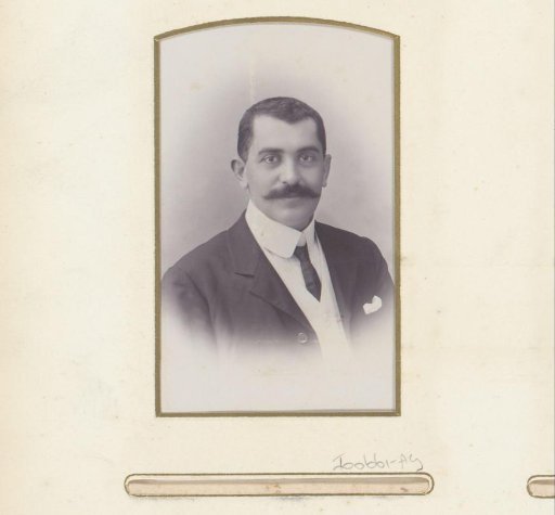 Portrait of a man with a moustache