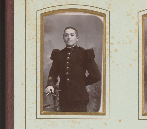 Portrait of a Young Man in Uniform with a Cigarette