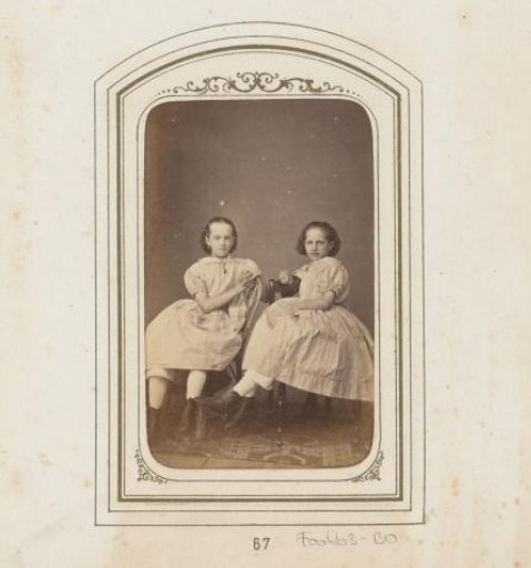 Portrait of two seated girls