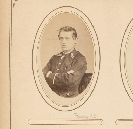 Portrait of a young man with insignia on his coat
