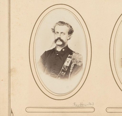 Portrait of a man with a long moustache in military uniform