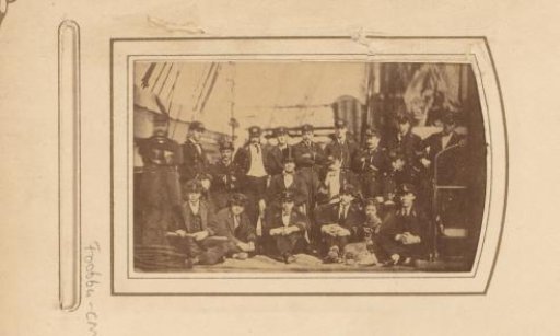 Group portrait of the officers on H.M. screw steamship Curaçao, with Willem van Braam