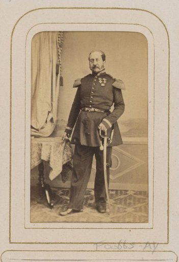 Portrait of a man in military uniform with a sabre