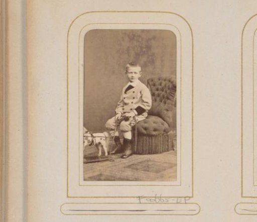 Portrait of a boy with a toy horse