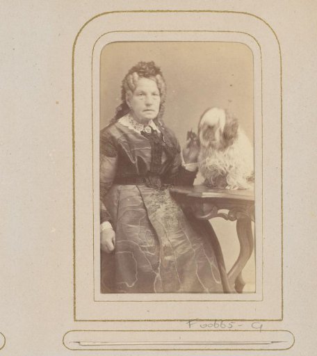 Portrait of an Old Woman with a Dog on the Table