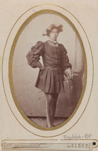 Portrait of a young man in costume with a sword, inscribed as J.J. Bergsma