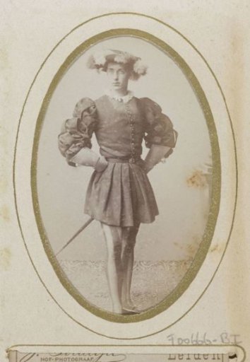 Portrait of a young man in costume with a sword, inscribed as J. Plantenga