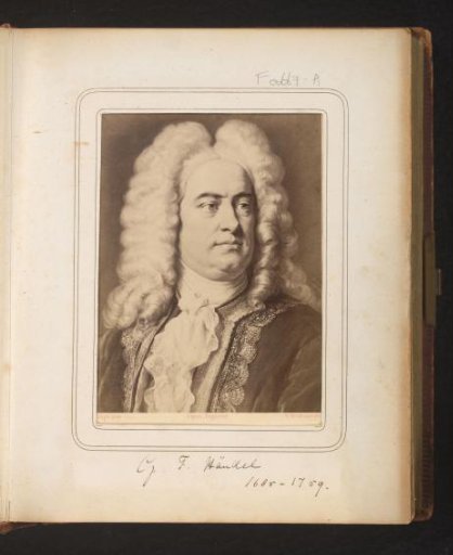 Photographic reproduction of a painted portrait of Georg Friedrich Handel by Carl Jaeger