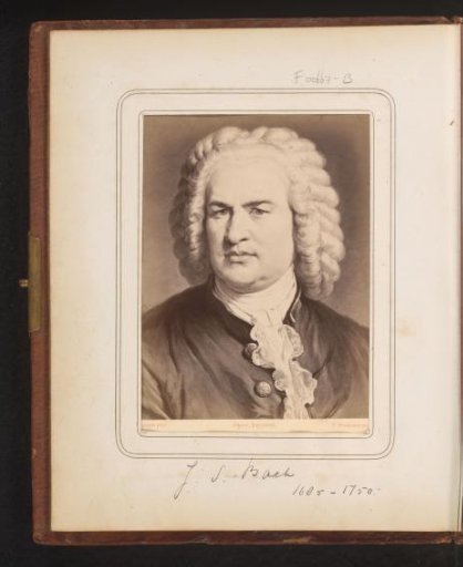 Photographic reproduction of a painted portrait of Johann Sebastian Bach by Carl Jaeger