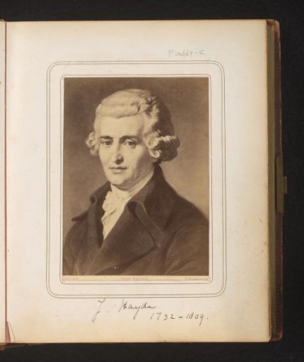 Photographic reproduction of a painted portrait of Joseph Haydn by Carl Jaeger