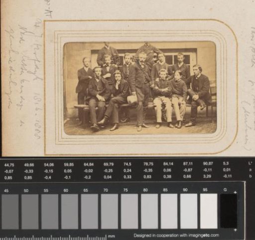 Group portrait of Willem Jacobs Hofdijk with his fifth gymnasium class