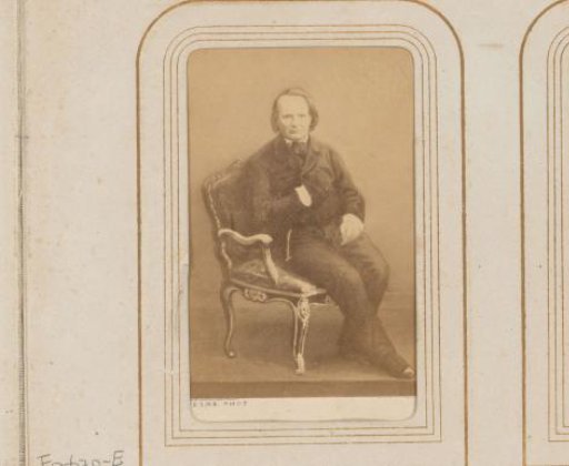 Photographic reproduction of a painted portrait of Victor Hugo