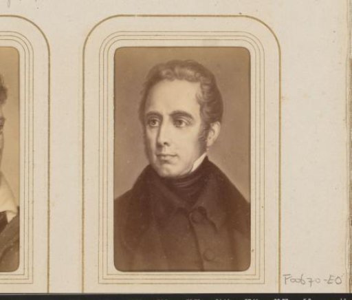 Photographic reproduction of a painted portrait of Alphonse de Lamartine after Ernst Hader by Sophus Williams