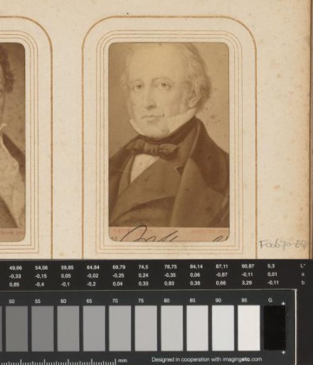 Photographic reproduction of a painted portrait of Thomas Babington Macaulay after Ernst Hader by Sophus Williams