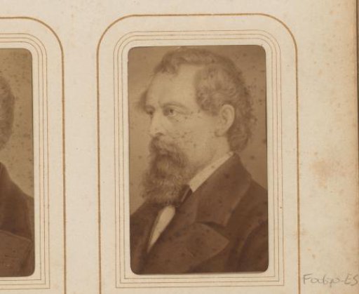 Photographic reproduction of a painted portrait of Charles Dickens after Ernst Hader by Sophus Williams