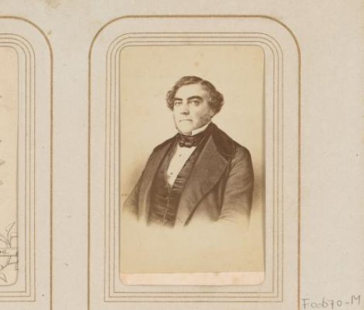 Photographic reproduction of a drawn portrait of Eugène Sue by Étienne Neurdein