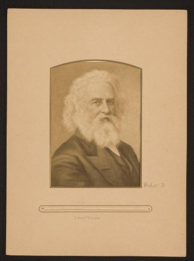 Photographic reproduction of a painted portrait of Henry Wadsworth Longfellow