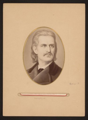 Photographic reproduction of a drawn portrait of Heinrich Heine by Ernst Hader