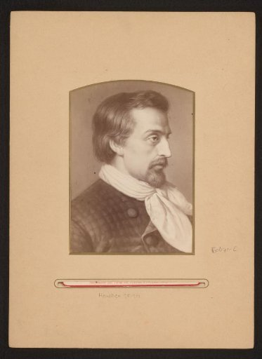 Photographic reproduction of a painted portrait of Robert Hamerling by Ernst Hader