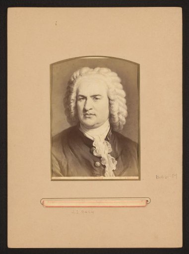 Photographic reproduction of a painted portrait of Johann Sebastian Bach by Carl Jaeger