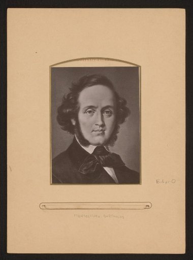 Reproduction of a painted portrait of Felix Mendelssohn Bartholdy