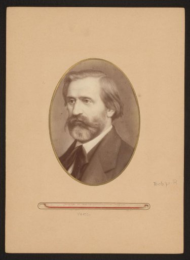 Photographic reproduction of a painted portrait of Giuseppe Verdi by Ernst Hader