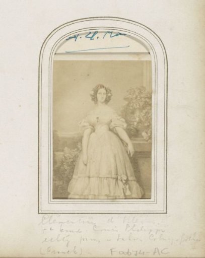 Photographic reproduction of (possibly) a painted portrait of Clementine, Princess of Orléans