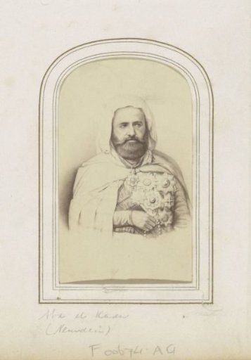 Photographic reproduction of (possibly) a drawn portrait of Abd-el-Kader, Algerian freedom fighter